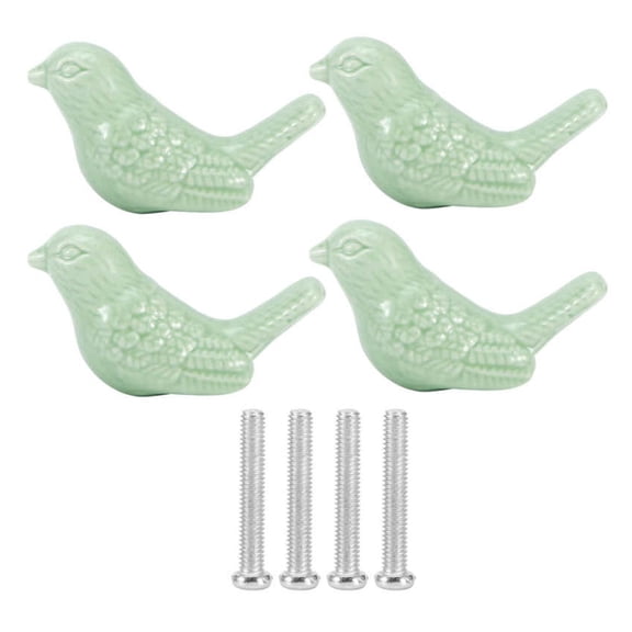 4Pcs Bird Shape Ceramic Knob DIY Door Drawer Cupboard Pull Handle Furniture Accessories