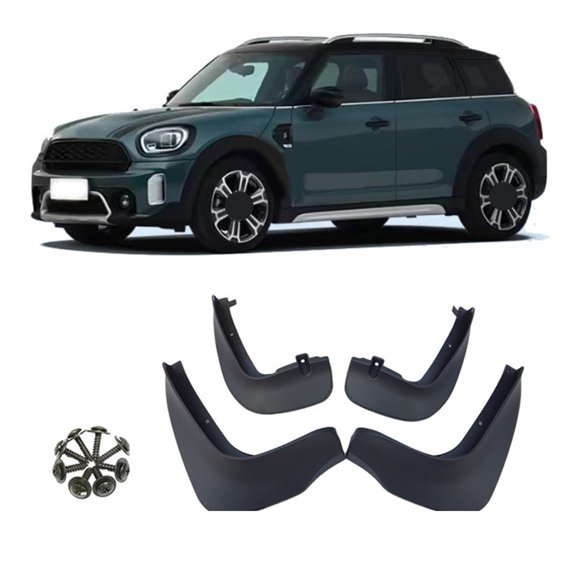 4Pcs Black ABS Mud Flaps Set for Mini Countryman F60 2017 For ONWARDS, Front And Rear For SPLASH Guards With Easy Installation