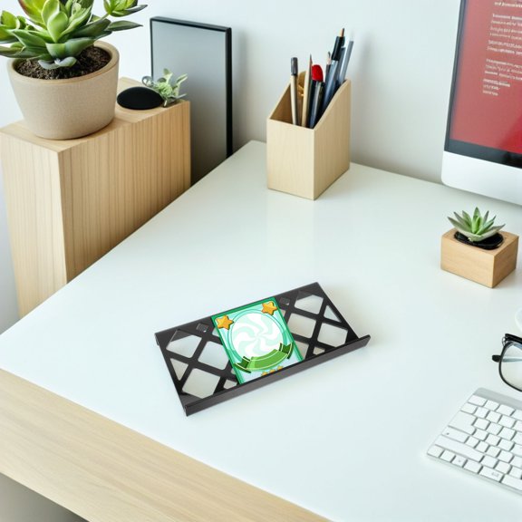 4Pcs Black Acrylic Card Riser Set with Modular Flexibility for Vendor Display Cases and Conventions