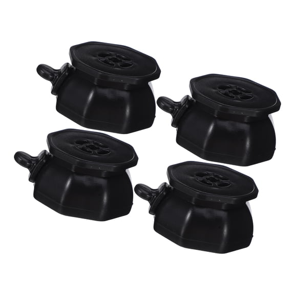 4Pcs Black Adhesive Furniture Caster Wheels with Lock No Drill Quick Installation