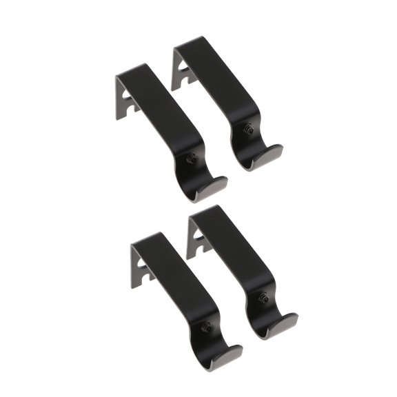 4Pcs Black Adjustable Metal Drapery Curtain Rod Bracket for 15.8mm Rod