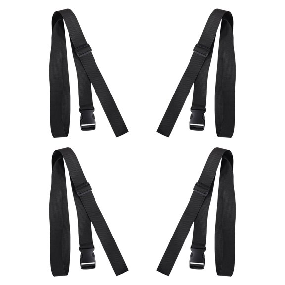 4-Pack Black Adjustable Yoga Mat Straps with Buckles for Easy Carrying, Secure Storage and Versatile Use