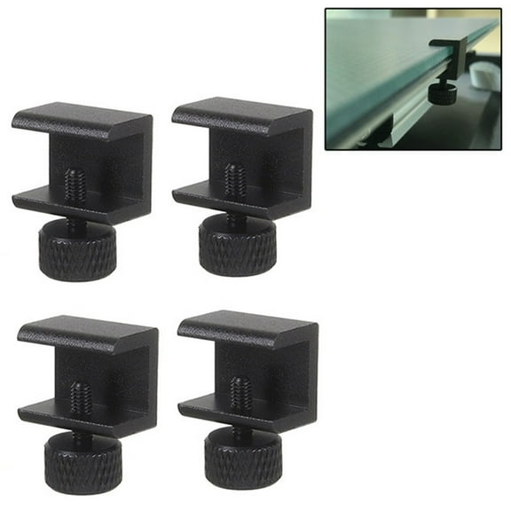 4Pcs Black Aluminum Alloy Adjustable Bed Clamps for Ender 3 CR10 3D Printer Heatbed Platform Glass Retainer with Anti-Backlash Spring 6-9mm Thick