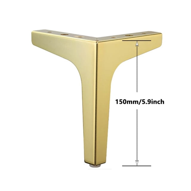 4Pcs Black Gold Furniture Legs for Metal Coffee Table Feet Bed Sofa