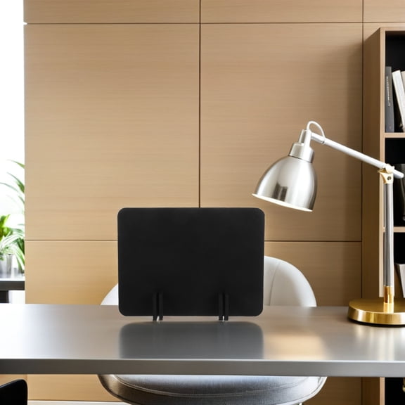 4Pcs Black Office Desk Divider Panel with Felt Sound Absorption and Portable Design