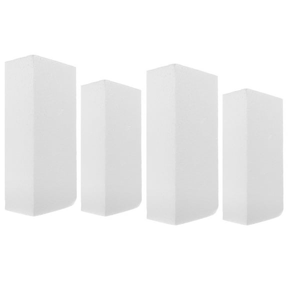 RENACLIPY White Foam Cubes for Crafts, Sculpting, Painting, Projects, Model Building, and Art Supplies 4 Pieces