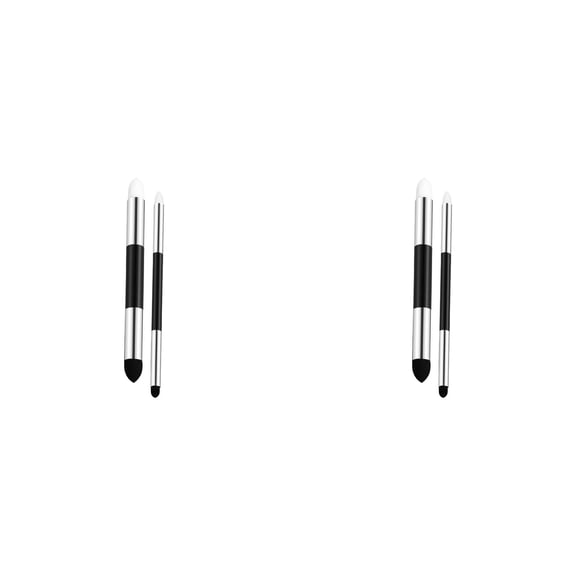 4Pcs Blending Sponge Pen Double Headed Washable Rubbing Sponge Brush Sketch Wipe Reusable Blending Stump Drawing Art Blenders for Artist Highlight Shadow Detail Correcting Tool(Black*2)