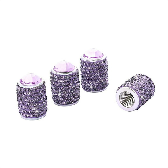 4Pcs Bling Bling Tire Valve Caps Valve Stem Covers Universal for Car Truck Motorcycle Bike Bicycle Purple