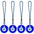 thumbnail image 1 of 4Pcs Blue Glass Car Pendant Hanging Ornament with Rope Rear View Mirror Beaded Decoration Lucky Charms Protection Accessories Gift for Men Women Window Door Wall Frame Balcony, 1 of 8