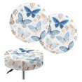 4Pcs Blue Round Bar Stool Covers,Stretch Stool Slipcovers Round Circle