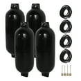 4Pcs Boat Bumpers Inflatable Impact Resistant Waterproof Black Boat