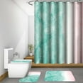 thumbnail image 1 of 4Pcs Boho Shower Curtain Set for Bathroom, 72X72 Inch Weighted Fabric Curtain with Rugs,Toilet Lid Cover,Bath Mat, Waterproof Shower Curtain for Bathtubs,Shower Stalls, 1 of 7