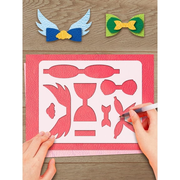 4Pcs Bowknot Drawing Painting Stencils Templates Crafts Drawing Templates Reusable Stencil for Painting on Wall Scrapbook Photo Album Home Decor DIY Projects 200x250mm Making DIY