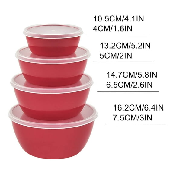 4Pcs Bowls with Lids, Xetio Mixing Bowls with Lids Set, Plastic Mixing Bowls with Lids, Durable Kitchenware, Dishwasher Safe & Microwave Safe Bowls, Bowls for Snack and Cereal or Salad