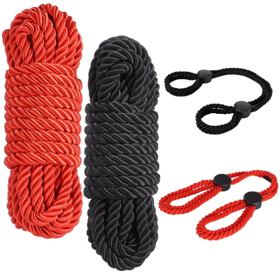 4 Pcs Christmas Craft Rope Kit, Includes 2 Bundles Nylon Cord and 2 Adjustable Braided Rope Bracelets, Multipurpose Soft Ropes for DIY, Tying, Hanging, Swing