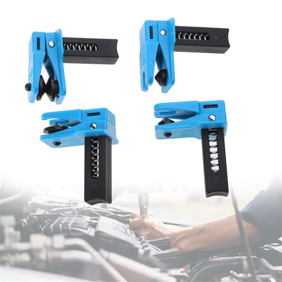 4Pcs Brake Caliper Hanger Brake Line Clamps, Brake Hose Clamps Tool for Brake Line Repair, Brake Fluid Bleeding Clamps to Prevent Fluid Loss & Air Ingress, Universal for Most Vehicles