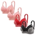 thumbnail image 1 of 4Pcs Bras for Women Full Coverage Comfortable Push Up Daily Underwear Sexy Soft Adjustable Strap Everyday Bralettes, 1 of 4