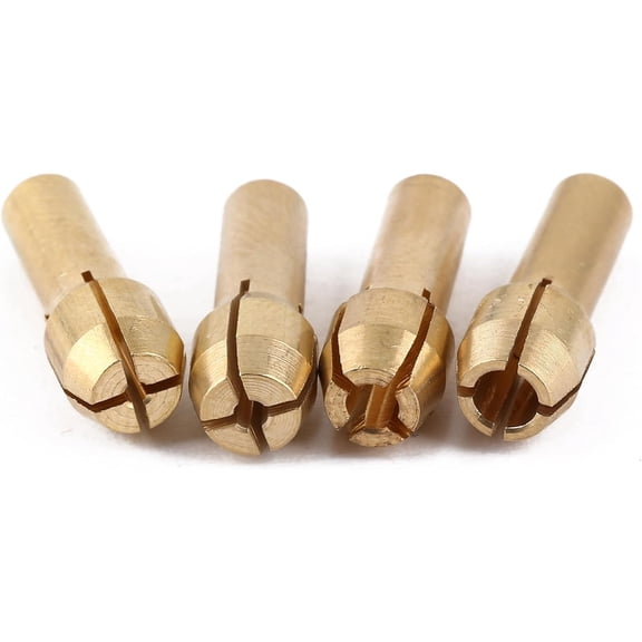 4Pcs Brass Collet Nut Adapter Replacement for Dremel Durable Drill Rotary Tools Pin Vise 1/25" 1/16" 3/32" 1/8"