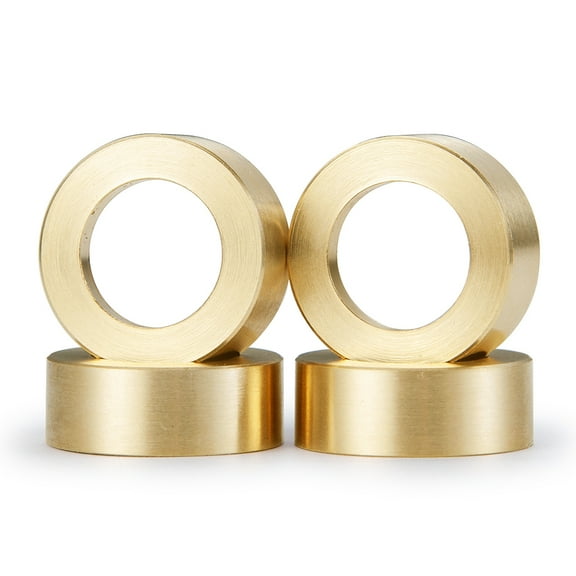 4Pcs Brass Counterweight Balance Wheel Hub Weights Rings for Axial SCX24 Universal 1/24 RC Crawler Car Upgrade Parts
