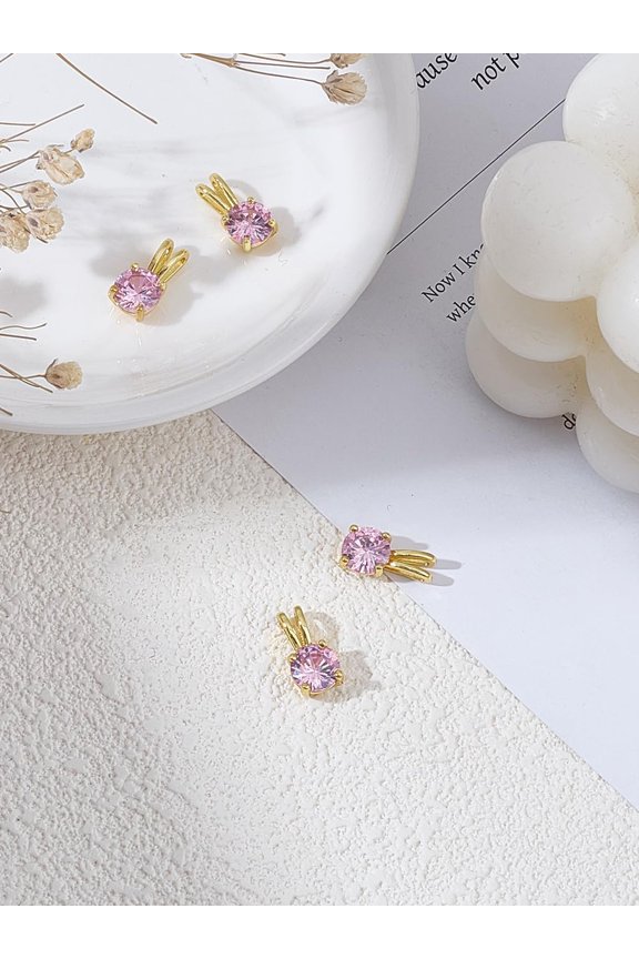 4Pcs Brass Micro Pave Cubic Zirconia Pendants Real 18K Gold Plated Transparent Charm for Women DIY Necklace Bracelet Jewelry Making Keychain Purse Decoration 13.5x7x5mm Hole: 6x2mm for DIY