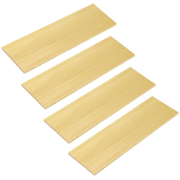 4Pcs Brass Sheet 6.1x2 Inch Gold Brass Sheet 3mm Thick Bar Gold Brass Plates Rectangle Brass Sheet Raw Brass Sheet Film Attached Brass Plates for Crafts DIY Metal Stamping Models DIY