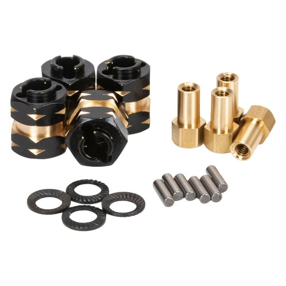 4Pcs Brass Wheels Hubs Aluminum Alloy Wheel Adaptor for Axial SCX24 Axi00001