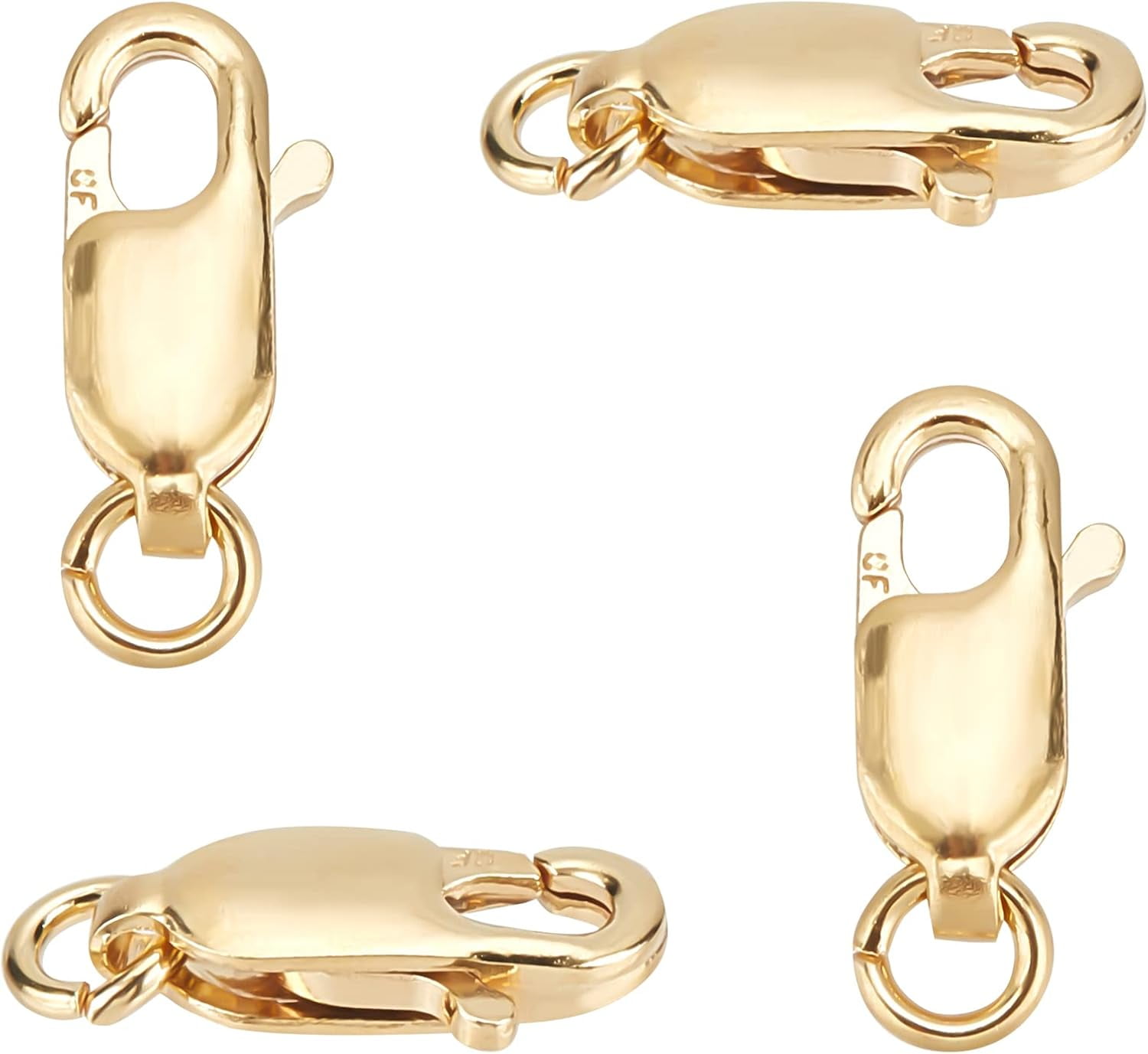 4Pcs Brass Yellow Gold Filled Lobster Claw Clasps 1/20 14K Gold Filled Cadmium Free & Nickel Free & Lead Free 10x4x2mm