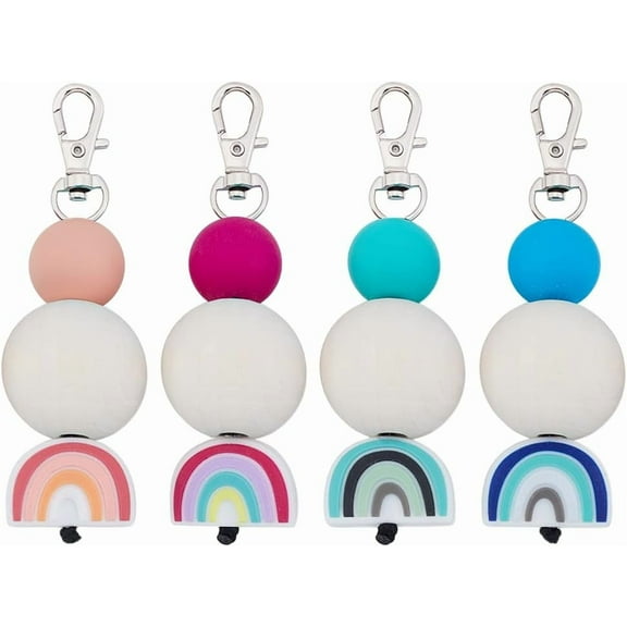 4Pcs Breastfeeding Belly Beads Silicone Rainbow Bead Badge Buddies Visual Teaching Tool for Newborn Tummy Size Gift for Nurses Midwives Lactation Consultants Postpartum L Colorful