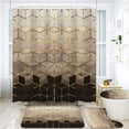 thumbnail image 1 of 4 Pcs Navy Blue Marble [Bathroom] Sets with Modern Shower] [Curtain] and [Rug]s and Accessories, Navy Blue Gold for [Bathroom] Décor, 1 of 7