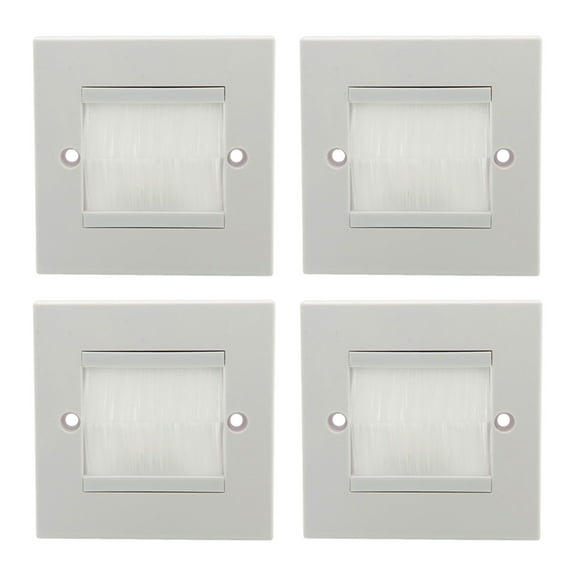 4Pcs Brush Wall Plate Port Insert Covers Single Gang Bristles Brush Wall Plate Port Insert Covers Outlet Mount Panel