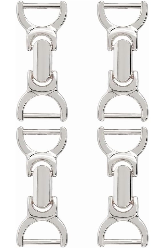 4Pcs Buckle Metal Closure 2.28x0.98inch Double D-Ring Snaffle Bit Twist Lock Closure Buckles DIY