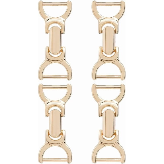 4Pcs Buckle Metal Closure 2.28x0.98inch Double D-Ring Snaffle Bit Twist Lock Closure Buckles for DIY Bag Light Gold