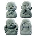 thumbnail image 1 of 4Pcs Buddha Statue Cute Little Monk Figurine For Office Car Fish Decor Supplies (4 Not), 1 of 10