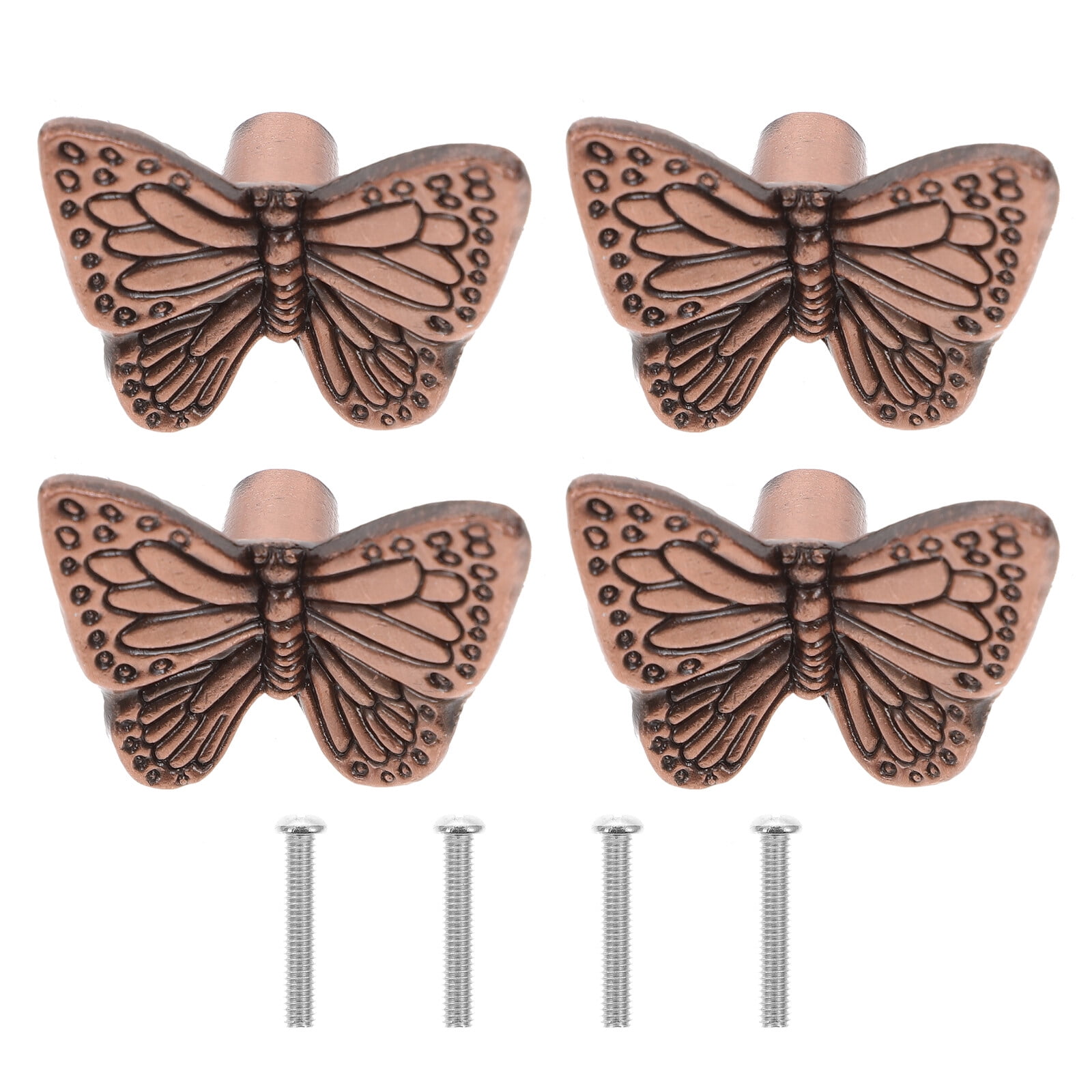 4Pcs Butterflies Handle Decorative Door Knobs Sturdy Drawer
