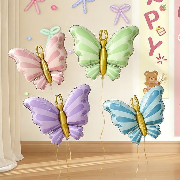 4Pcs Butterfly Balloons under $5! Kadlawus Butterfly Balloon Party Decor, Festival Celebration Decoration, Foil Balloon for Birthday Party, Spring Party Supplies, Colorful Balloon Garland