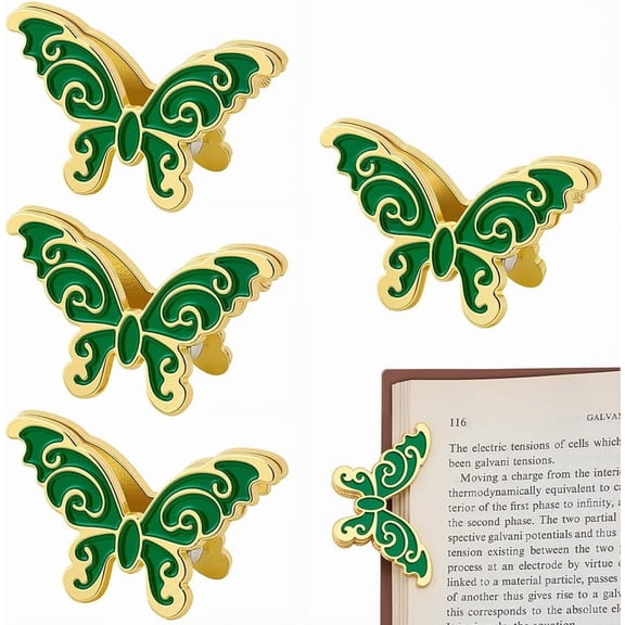 4Pcs Butterfly Binder Clips Journaling Page Clips Alloy Vintage Retro Gold Insect Butterflies Metal Page Bill Clip Holders for Home Office Art Scrapbook Journal Travelers Paper Document Decor DIY