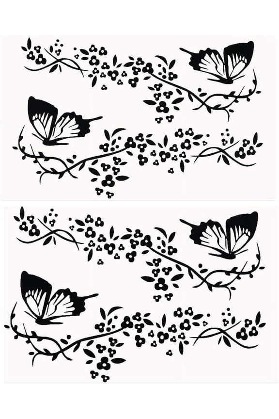 4Pcs Butterfly Car Decal Set Butterflies Kissing Flowers Car Decal Vinyl Waterproof Sticker Women Car Stickers Automotive Exterior Decor