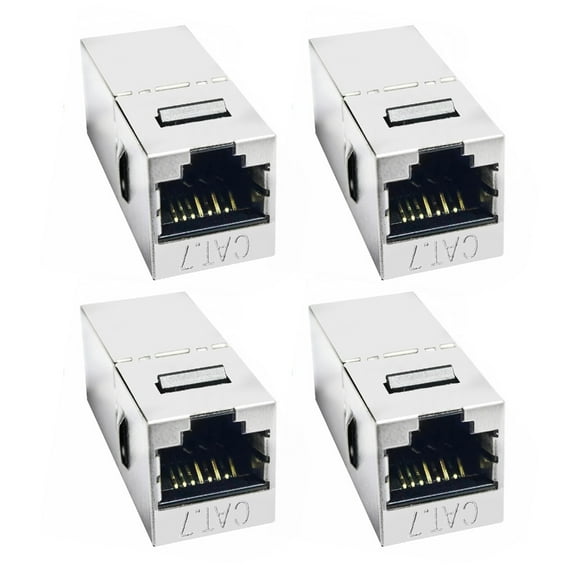 4Pcs CAT7 Couplers Shielded Female to Female RJ45 Inline Couplers Keystone