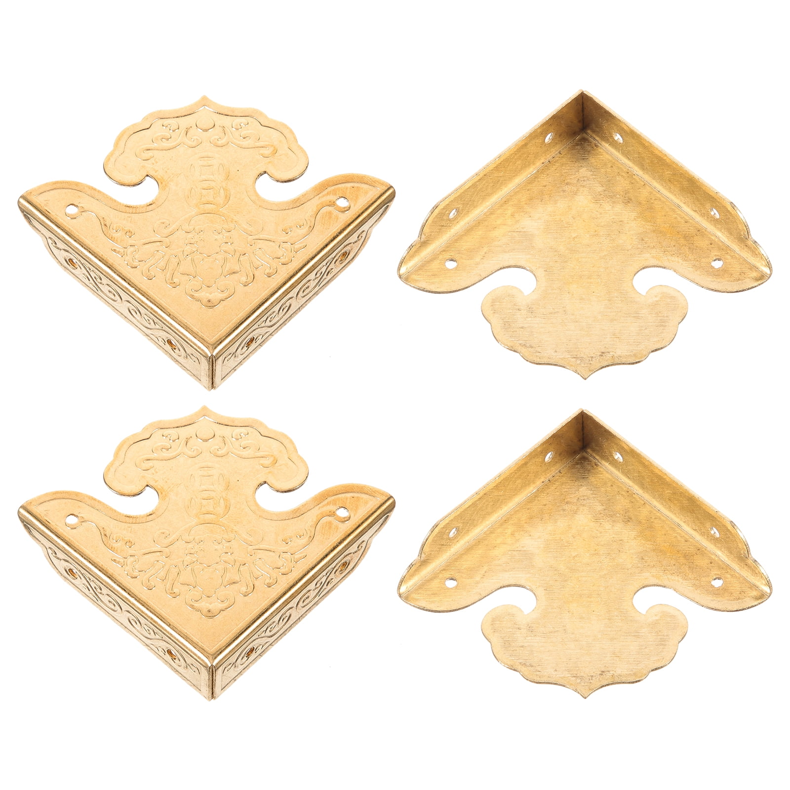 4Pcs Furniture Metal Box Edge Protector Antique Corner Guard