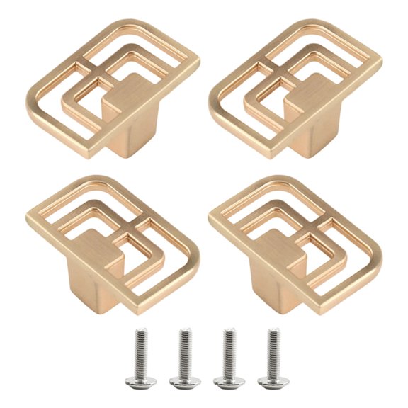 4Pcs Cabinet Pull Metal Dressers Knob Simple Square Drawer Pulls Handles