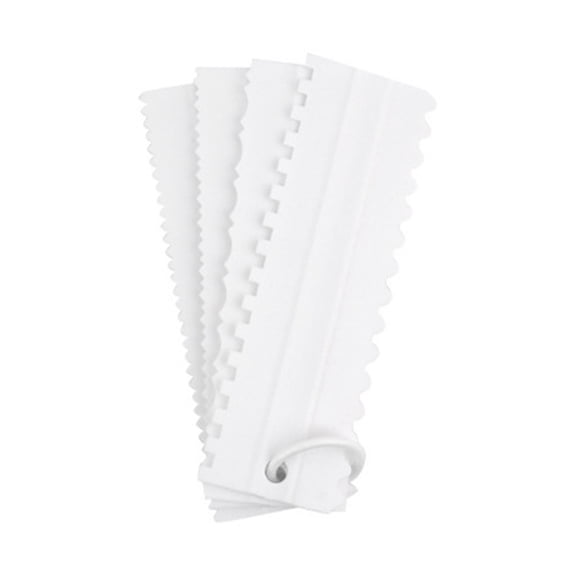 4Pcs Cake Scraper Durable Eco Friendly Plastic 8 Styles Hanging Hook Design Cake Smoother for Baking DIY Xemplaro