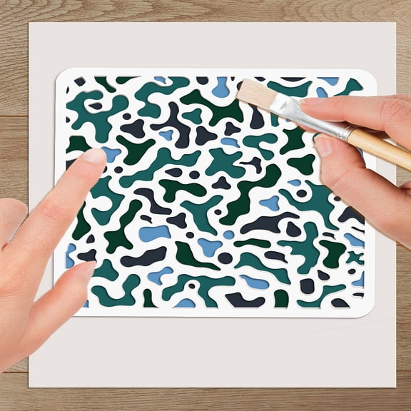 4Pcs Camouflage Plastic Reusable Stencil Snake Scales Crafts Drawing Templates Hollow Painting Stencils