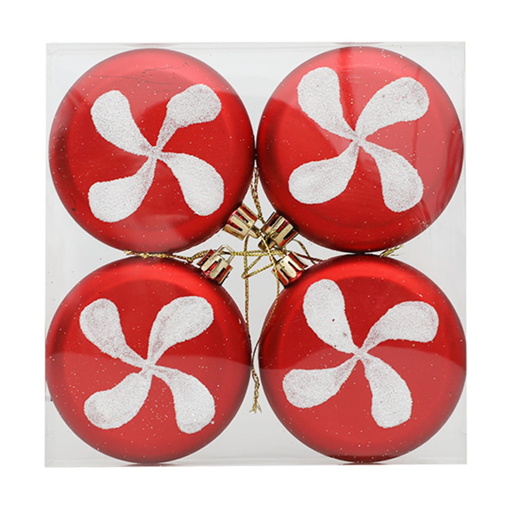 4Pcs Candy Canes Christmas Tree Decorations Plastic Peppermint Candy