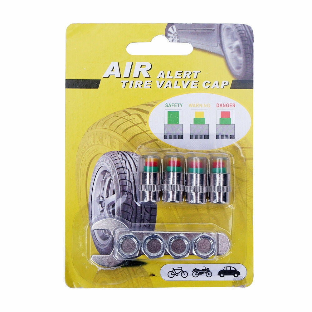 4Pcs Car Auto Tire Pressure Monitor Valve Stem Cap Sensor Indicator