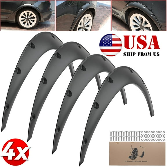 4Pcs Car Flexible Fender Flares Durable Body Wheel Extra Wide Arches Universal