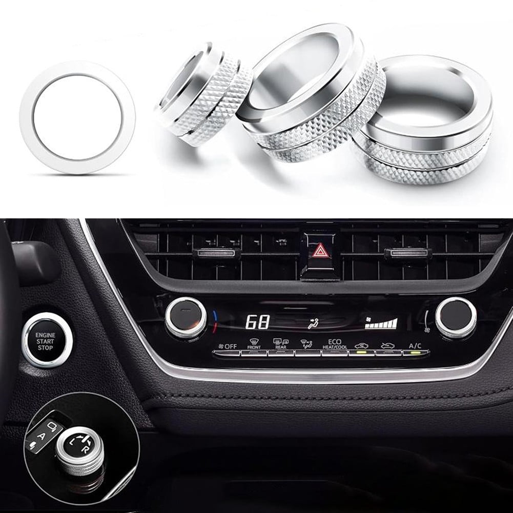 4Pcs Car Interior Air Conditioning Mirror Knob Cover For Toyota For Corolla 2019 2025 Red Blue Gold Silver Black Relays - View #5