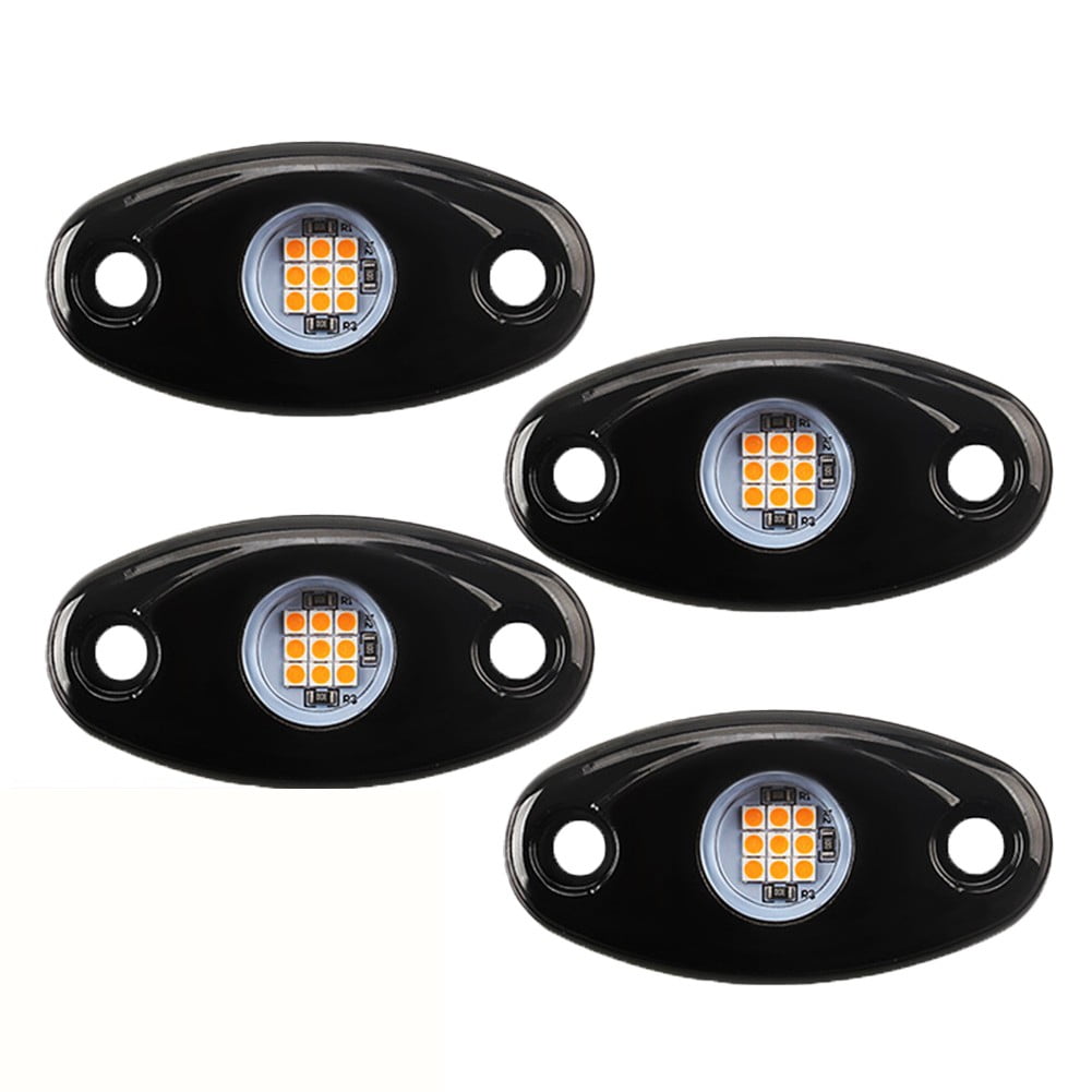 4Pcs Car Led Rock Lights Underbody Light 9W 12V-24V Dc Ip67 For Jeep Offroad Truck Atv Utv 4X4 Car Boat Aluminum Alloy+Pc White Fangkenuo