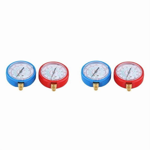 4Pcs Car Low Tester Gauge Car Air Conditioner Refrigerant Pressure Gauge Kit for R410A R134A R22 Refrigerant