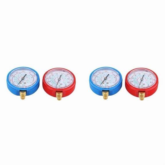4Pcs Car Low Tester Gauge Car Air Conditioner Refrigerant Pressure Gauge Kit for R410A R134A R22 Refrigerant