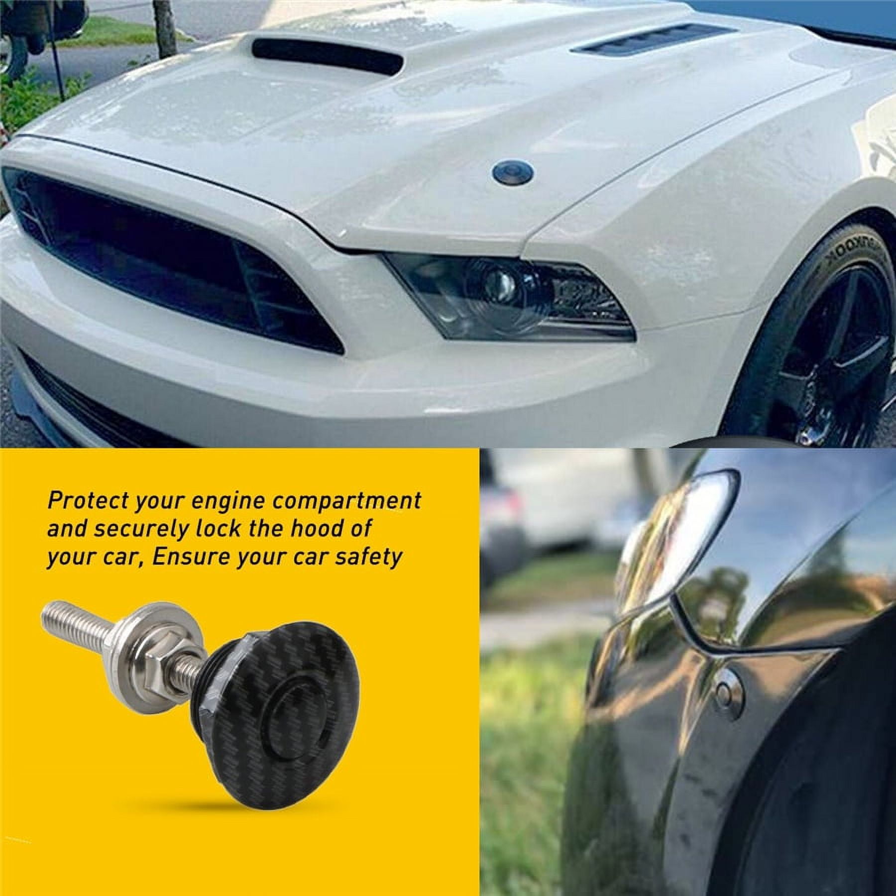 4Pcs Car Push Button Hood Quick Release Pin Bonnet Lock Clip Latch Universal Set
